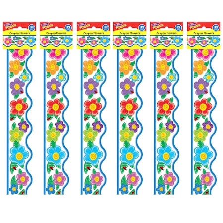 Trend Enterprises Crayon Flowers Terrific Trimmers, 39 Feet/Pack, PK6 T92146